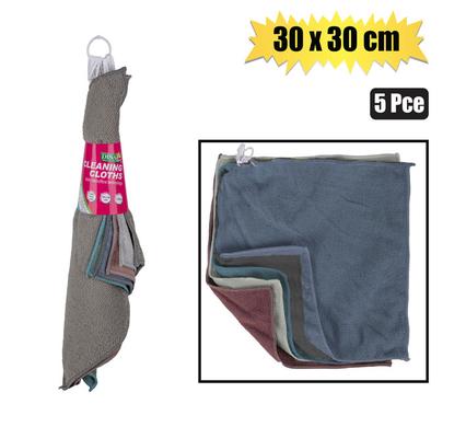 CLOTH MICROFIBRE 30x30cm 5PCE MIXED COL product image