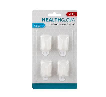 HOOK S/ADH PLASTIC 4PC SQUARE product image
