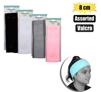 HAIR BAND 60X 8cm VELCRO ASSORTED product image