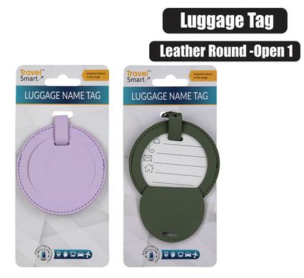 TRAVEL LUGGAGE TAG PVC LEATHER ROUND product image