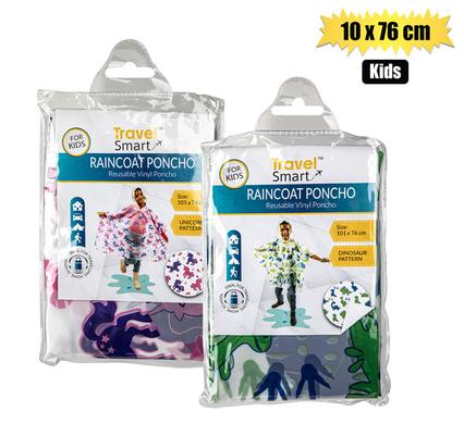 RAINCOAT PONCHO KIDS 101x76cm PEVA 2-AST product image