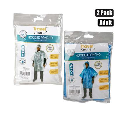RAINCOAT PONCHO 132x202cm W/HOOD 2-PACK product image