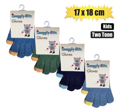 GLOVES KIDS TWO TONE ASSORTED  17x18cm product image