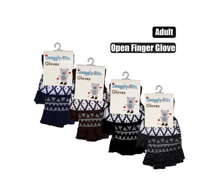 GLOVES ADULT OPEN FINGER TRIANGLE DESIGN product image