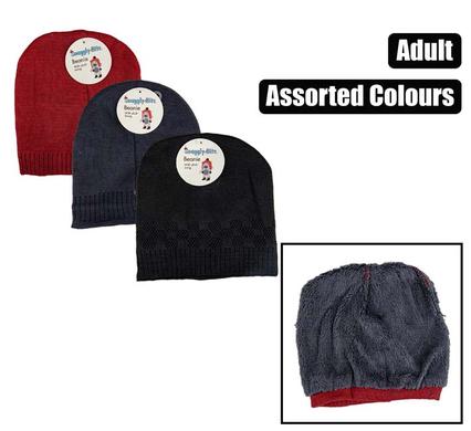BEANIE ADULT W/INNER PLAIN COLOURS ASST product image