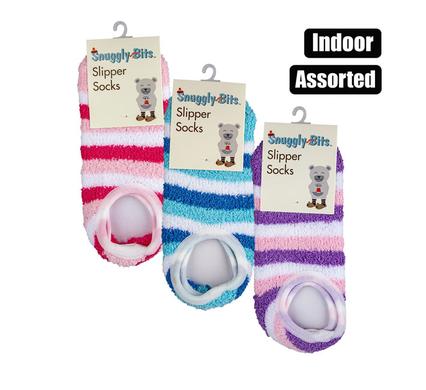 SOCKS INDOOR SLIPPER W/GRIP STRIPE product image