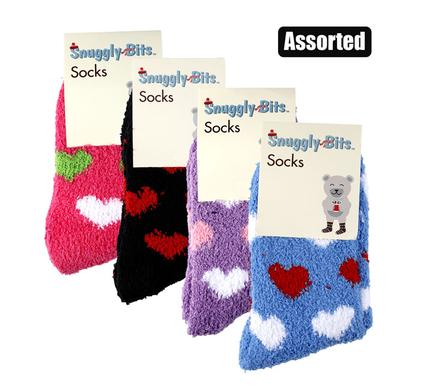 SOCKS ADULT FLUFFY HEART DESIGN product image