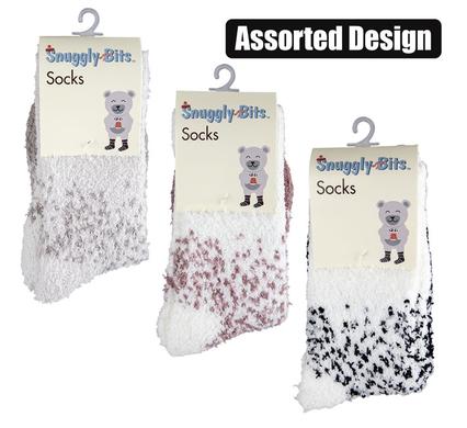 SOCKS ADULT FLUFFY SCATTER DESIGN ASSTD product image
