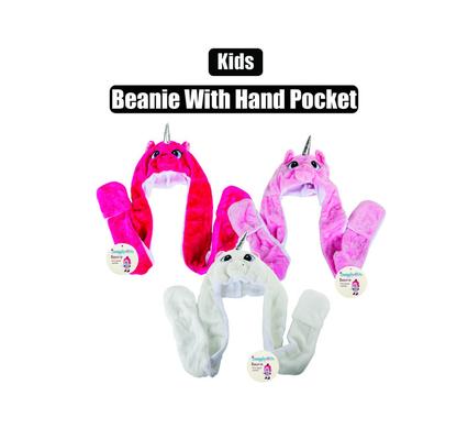 BEANIE KIDS UNICORN W/EARFLAP+HANDPOCKET product image