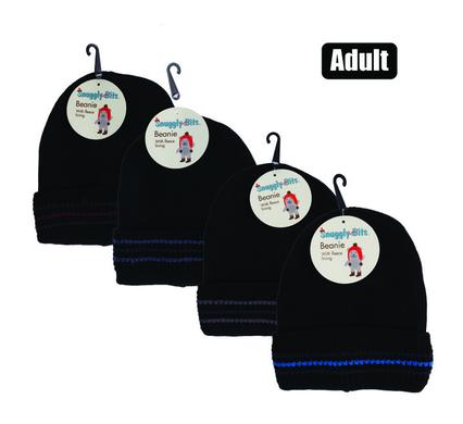 BEANIE ADULT W/INNER STRIPE ASST product image