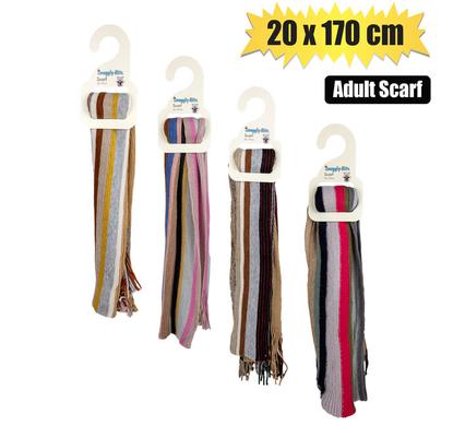 SCARF ADULT KNITTED STRIPES 20x170cm product image