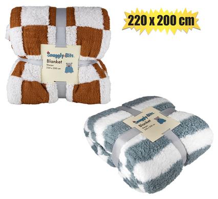 BLANKET CHECK SOFT SHERPA 220x200cm ASST product image
