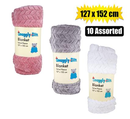 BLANKET VELVET FLEECE 127x152cm ASSTD product image