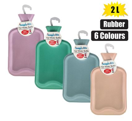 HOTWATER BOTTLE RUBBER RIBBED ASSTD 2L product image