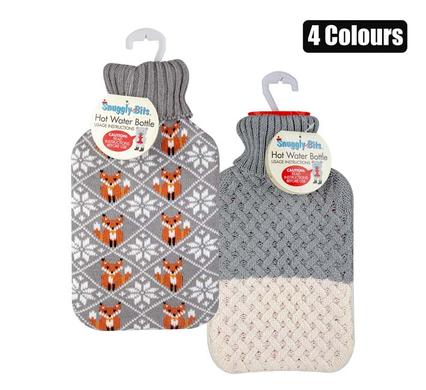 HOTWATER BOTTLE 2L W/KNIT-COVER ASSTD 2L product image