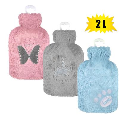 HOTWATER BOTTLE W/PLUSH COVER EMBROD 2L product image