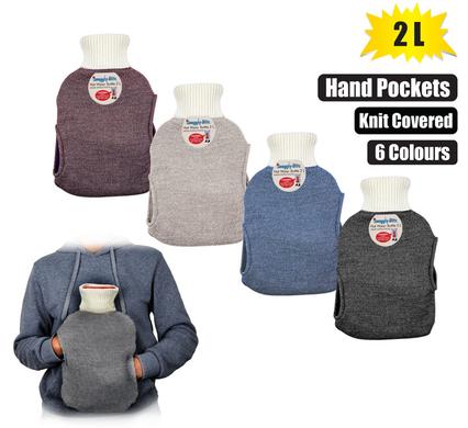 HOTWATER BOTTLE KNIT COVER & POCKETS 2L product image