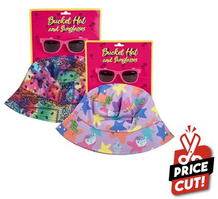 HAT SET BUCKET HAT WITH SUNGLASSES GIRL product image