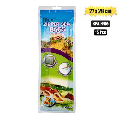 DISPOSABLE BAG ZIPPERSEAL 15PC 27x28cm product image