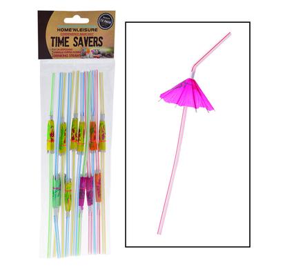 STRAWS PLASTIC 12PCE W/UMBRELLA product image