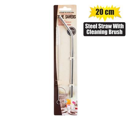 STRAW STAINLESS STEEL 20cm WITH BRUSH product image
