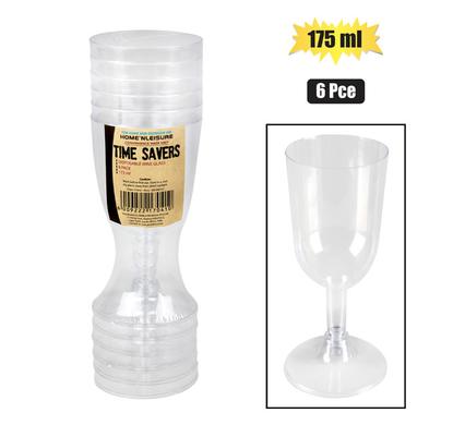 PICNIC DISPOSABLE WINE GLASS 175ml 6PC product image