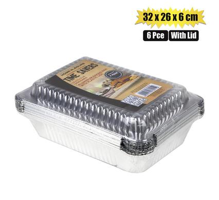 BAKING-PAN ALU-FOIL 6PC 22x15x3cm W/LID product image