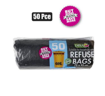 REFUSE BAG BLACK 50PC 750x950mm product image