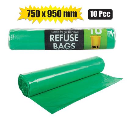 REFUSE BAG GREEN 10PC 750x950mm product image