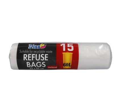 REFUSE BAG CLEAR 15PC 750x950mm product image