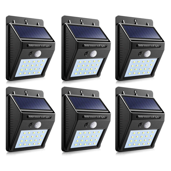 LMA - Set of 6 PIP Motion + CDS Night Sensor Solar LED Wall Light