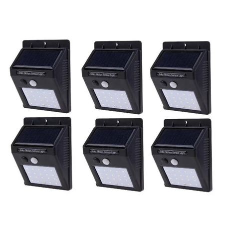20 LED Solar Powered LED Wall Light with Night sensor Pack 6