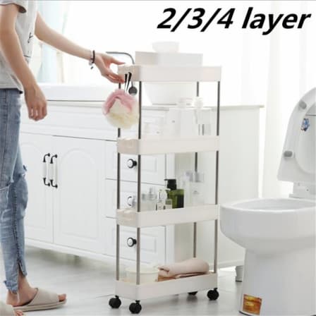4 Layer Storage Trolley Kitchen Bathroom Rack Tower Cart