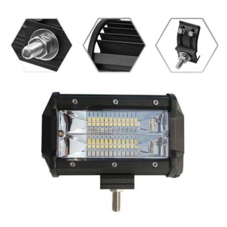 1pcs INCH 72W LED Work Light Bar 4WD Flood Beam Offroad Driving Fog Lamp