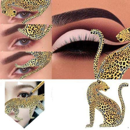 2PCS Eye Makeup Stencils Leopard Eyeliner Eyeshadow Stencil Template