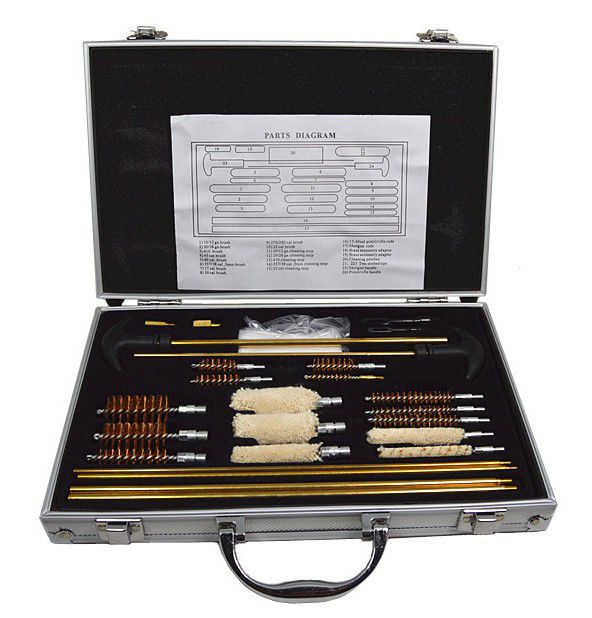 Gun Cleaning Accessory Kit with Aluminium Carry Case
