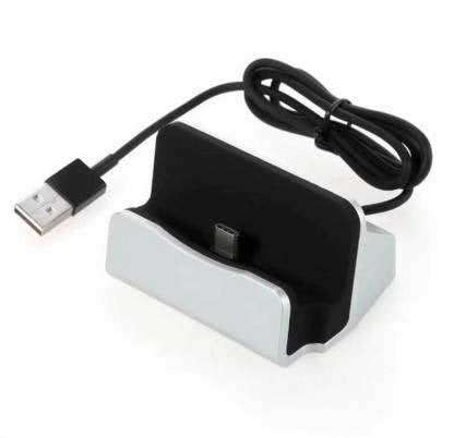 Dock USB Charging Cradle For Type-C Device Base Charger Portable - Silver