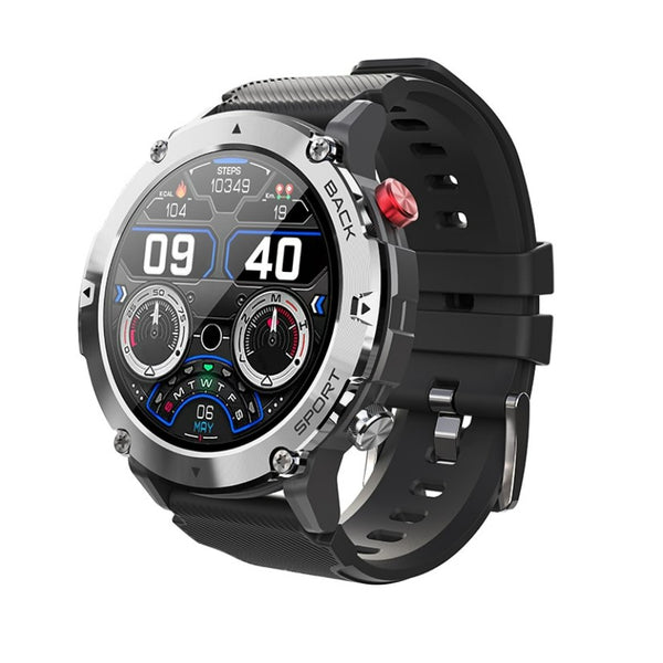 C21 Men Smart Watch 5ATM Waterproof for iPhone Android Phone - Silver