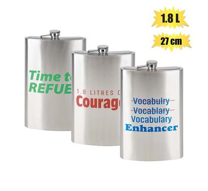 HIP FLASK S/S W/WORDS 27CM 1.8L product image
