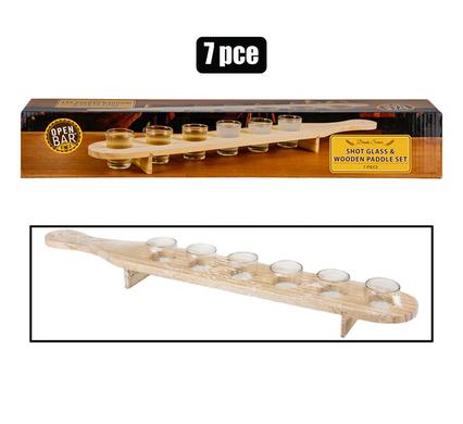 SHOT-GLASS-SET 7PC W/MDF PADDLE product image