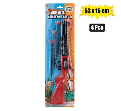 GUN RIFLE SUCTION DART SET 4pc 53x15cm product image