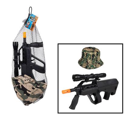 GUN RIFLE FRICTION & MILITARY HAT SET product image