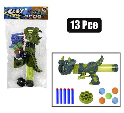 GUN FOAM DART/BALL DINO 13PC ASSTD 33cm product image