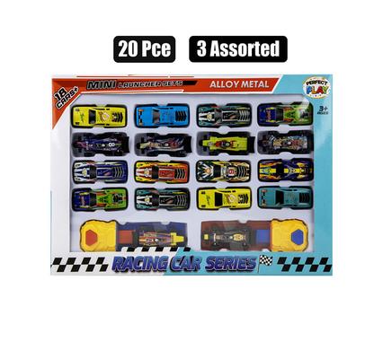 DIE CAST SET W/18 CARS & 2 LAUNCHERS product image