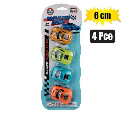 VEHICLE RACER CARTOON 4pc PULL BACK 6cm product image