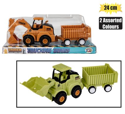 VEHICLE CONSTRUCTION W/TRAILER 24cm ASTD product image