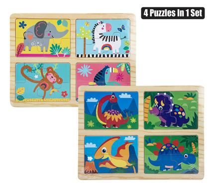 PUZZLE WOOD TRAY ASSTD 4 x 4PC product image