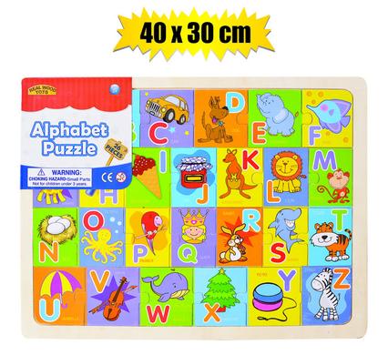 PUZZLE JIGSAW WOOD ALPHABET 40x30cm 26PC product image