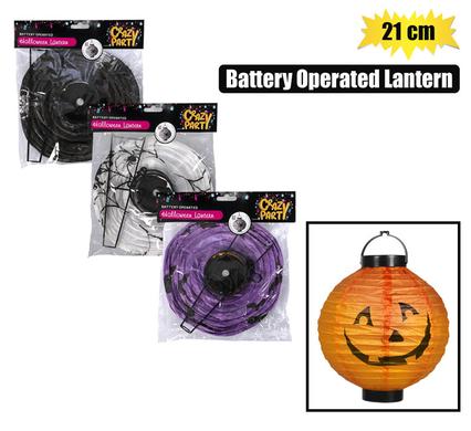 ORN LIGHT LANTERN CN PAPER B/O 21cm ASTD product image