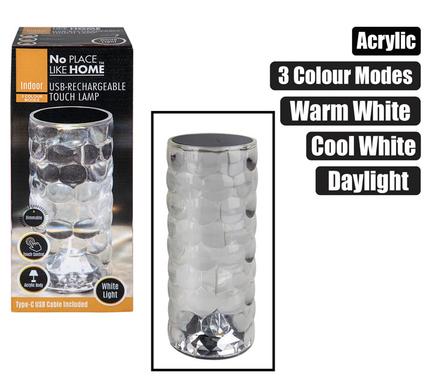 ORN LIGHT TOUCH RCHRG LAMP ACRYLIC 8x9cm product image